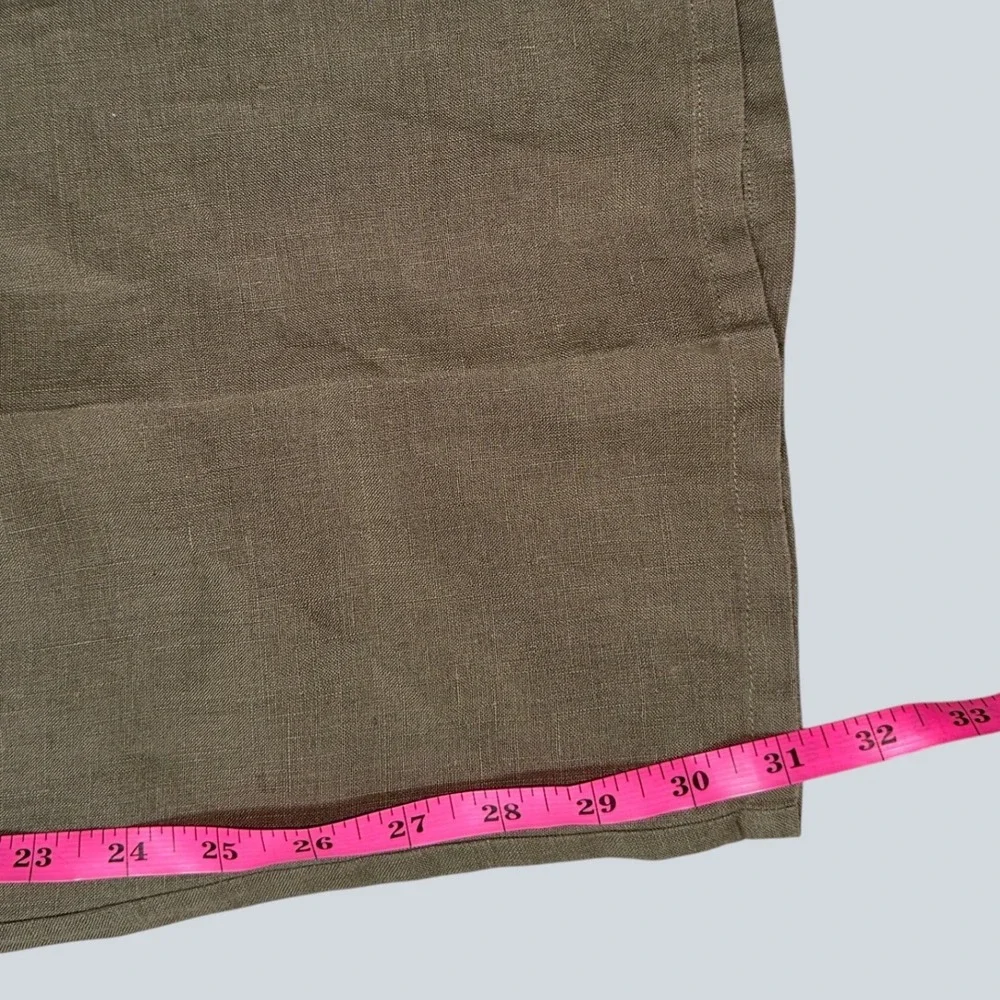 Biton Mens 100% Linen Cargo Pants Lot of 2 Olive Beige Size 42 Straight Leg